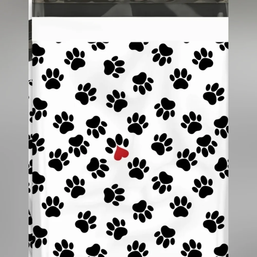 Set of 20 12x15 Paw Print Poly Mailers